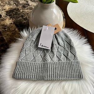 I Am Knitted Beanie Color Gray
